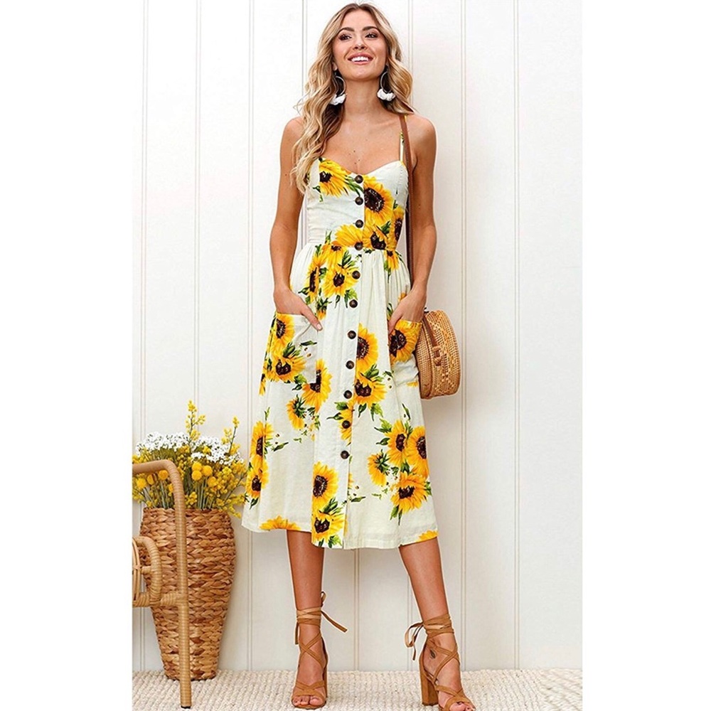 Sunflower Midi Dress